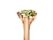 Solitaire Engagement Ring Setting for Fancy Yellow Heart-Shaped Center with Cathedral Band and Prong Head in Rose Gold