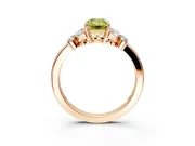 Solitaire Engagement Ring Setting for Fancy Yellow Emerald Cut Center with Marquise Flower Shoulders and Prong Head in Rose Gold