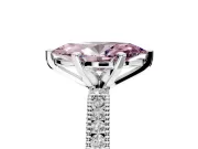 Solitaire Engagement Ring Setting for Fancy Pink Marquise Center with Milgrain-Edged Pave Band and Prong Head in Sterling Silver