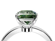 Solitaire Engagement Ring Setting for Fancy Green Princess Cut Center with Plain Band and Tulip Prong Head in Platinum