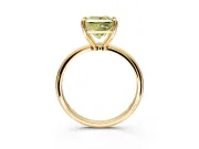 Minimalist Solitaire Engagement Ring Setting for Fancy Yellow Princess Cut Center with Thin Band and Prong Head in Yellow Gold