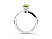 Solitaire Engagement Ring Setting for Fancy Yellow Emerald Cut Center with Plain Band and Tulip Prong Head in Sterling Silver