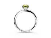 Solitaire Engagement Ring Setting for Fancy Yellow Emerald Cut Center with Fine Pave Band and Prong Head in Platinum
