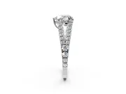 Solitaire Engagement Ring Setting for Heart-Shaped Center with Pave Split Shank and Prong Head in Platinum