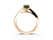 Solitaire Engagement Ring Setting for Fancy Green Emerald Cut Center with Princess Cut Channel Band and Prong Head in Rose Gold