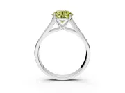 Solitaire Engagement Ring Setting for Fancy Yellow Round Cut Center with Cathedral Channel Band and Prong Head in Platinum
