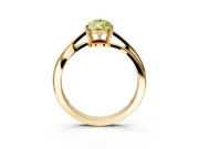 Solitaire Engagement Ring Setting for Fancy Yellow Pear-Shaped Center with Plain Bypass Twist Band and Prong Head in Yellow Gold