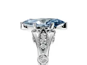 Solitaire Engagement Ring Setting for Fancy Blue Marquise Center with Marquise and Bezel Accents and Prong Head in Platinum