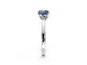 Solitaire Engagement Ring Setting for Fancy Blue Cushion Cut Center with Basket Rail and Prong Head in Platinum