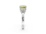 Solitaire Engagement Ring Setting for Fancy Yellow Princess Cut Center with Marquise Flower Shoulders and Prong Head in Platinum