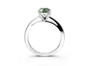 Solitaire Engagement Ring Setting for Fancy Green Oval Center with Basket Rail and Prong Head in White Gold