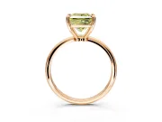 Minimalist Solitaire Engagement Ring Setting for Fancy Yellow Princess Cut Center with Thin Band and Prong Head in Rose Gold