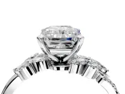 Solitaire Engagement Ring Setting for Radiant Cut Center with Marquise Accent Twist Band and Prong Head in Sterling Silver
