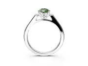 Solitaire Engagement Ring Setting for Fancy Green Pear-Shaped Center with Channel Accents and Prong Head in Platinum