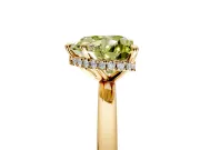 Hidden Halo Engagement Ring Setting for Fancy Yellow Heart-Shaped Center with Plain Band and Tall Prong Head in Yellow Gold