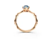 Solitaire Engagement Ring Setting for Fancy Blue Marquise Center with Bamboo Band and Prong Head in Rose Gold