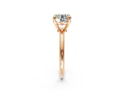 Minimalist Solitaire Engagement Ring Setting for Round Cut Center with Thin Band and Prong Head in Rose Gold