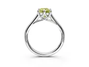 Solitaire Engagement Ring Setting for Fancy Yellow Radiant Cut Center with Cathedral Band and Prong Head in Platinum