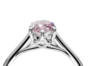 Solitaire Engagement Ring Setting for Fancy Pink Marquise Center with Cathedral Band and Prong Head in Sterling Silver