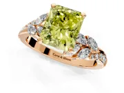 Solitaire Engagement Ring Setting for Fancy Yellow Radiant Cut Center with Marquise Accent Twist Band and Prong Head in Rose Gold