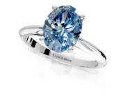 Solitaire Engagement Ring Setting for Fancy Blue Oval Center with Knife Ridge Band and Claw Prong Head in Platinum