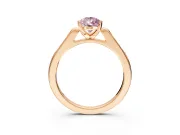 Solitaire Engagement Ring Setting for Fancy Pink Pear-Shaped Center with Channel Accents and Prong Head in Rose Gold