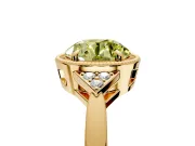 Cluster Engagement Ring Setting for Fancy Yellow Round Cut Center with Milgrain Shoulder Clusters and Prong Head in Yellow Gold