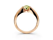 Tension Engagement Ring Setting for Fancy Yellow Pear-Shaped Center with Wide Tapered Band and Tension Head in Rose Gold