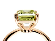 Minimalist Solitaire Engagement Ring Setting for Fancy Yellow Asscher Cut Center with Thin Band and Prong Head in Rose Gold