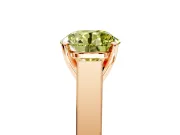 Solitaire Engagement Ring Setting for Fancy Yellow Round Cut Center with Tapered Split Shoulders and Prong Head in Rose Gold