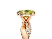 Solitaire Engagement Ring Setting for Fancy Yellow Oval Center with Pave and Plain Crossover and Basket Head in Rose Gold