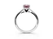 Solitaire Engagement Ring Setting for Fancy Pink Emerald Cut Center with Knife Ridge Band and Claw Prong Head in Platinum