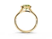 Solitaire Engagement Ring Setting for Fancy Yellow Heart-Shaped Center with V Split Shank and Bezel Head in Yellow Gold