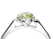 Solitaire Engagement Ring Setting for Fancy Yellow Marquise Center with Channel Accents and Prong Head in White Gold