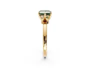 Solitaire Engagement Ring Setting for Fancy Green Princess Cut Center with Plain Band and Tulip Prong Head in Yellow Gold