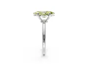 Minimalist Solitaire Engagement Ring Setting for Fancy Yellow Marquise Center with Thin Band and Prong Head in Sterling Silver