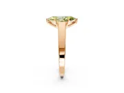 Solitaire Engagement Ring Setting for Fancy Yellow Marquise Center with Tapered Split Shoulders and Prong Head in Rose Gold
