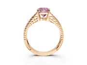 Split Shank Engagement Ring Setting for Fancy Pink Cushion Cut Center with Pave Split Shank and Prong Head in Rose Gold