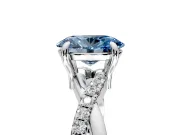 Solitaire Engagement Ring Setting for Fancy Blue Oval Center with Half-Pave Crossover Band and Prong Head in Sterling Silver