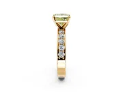 Solitaire Engagement Ring Setting for Fancy Yellow Princess Cut Center with Channel-Set Accents and Prong Head in Yellow Gold