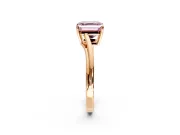 Solitaire Engagement Ring Setting for Fancy Pink Asscher Cut Center with Plain Bypass Twist Band and Prong Head in Rose Gold