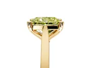 Solitaire Engagement Ring Setting for Fancy Yellow Radiant Cut Center with Tapered Shoulders and Prong Head in Yellow Gold