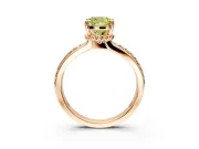 Solitaire Engagement Ring Setting for Fancy Yellow Cushion Cut Center with Raised Channel Band and Prong Head in Rose Gold