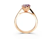Solitaire Engagement Ring Setting for Fancy Pink Heart-Shaped Center with Tapered Split Shoulders and Prong Head in Rose Gold