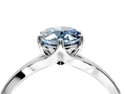 Solitaire Engagement Ring Setting for Fancy Blue Oval Center with Plain Split Shank and Prong Head in Platinum