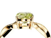 Solitaire Engagement Ring Setting for Fancy Yellow Cushion Cut Center with Twisted Pave Band and Prong Head in Yellow Gold