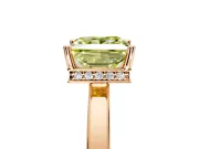 Hidden Halo Engagement Ring Setting for Fancy Yellow Princess Cut Center with Wide Flat Plain Band and Prong Head in Rose Gold