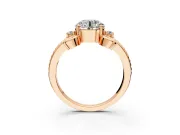 Solitaire Engagement Ring Setting for Round Cut Center with Twisted Band and Scroll Prong Head in Rose Gold