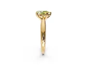 Solitaire Engagement Ring Setting for Fancy Yellow Pear-Shaped Center with Reverse Tapered Band and Prong Head in Yellow Gold