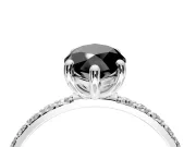 Solitaire Engagement Ring Setting for Fancy Black Marquise Center with Pave Accents and Prong Head in Platinum